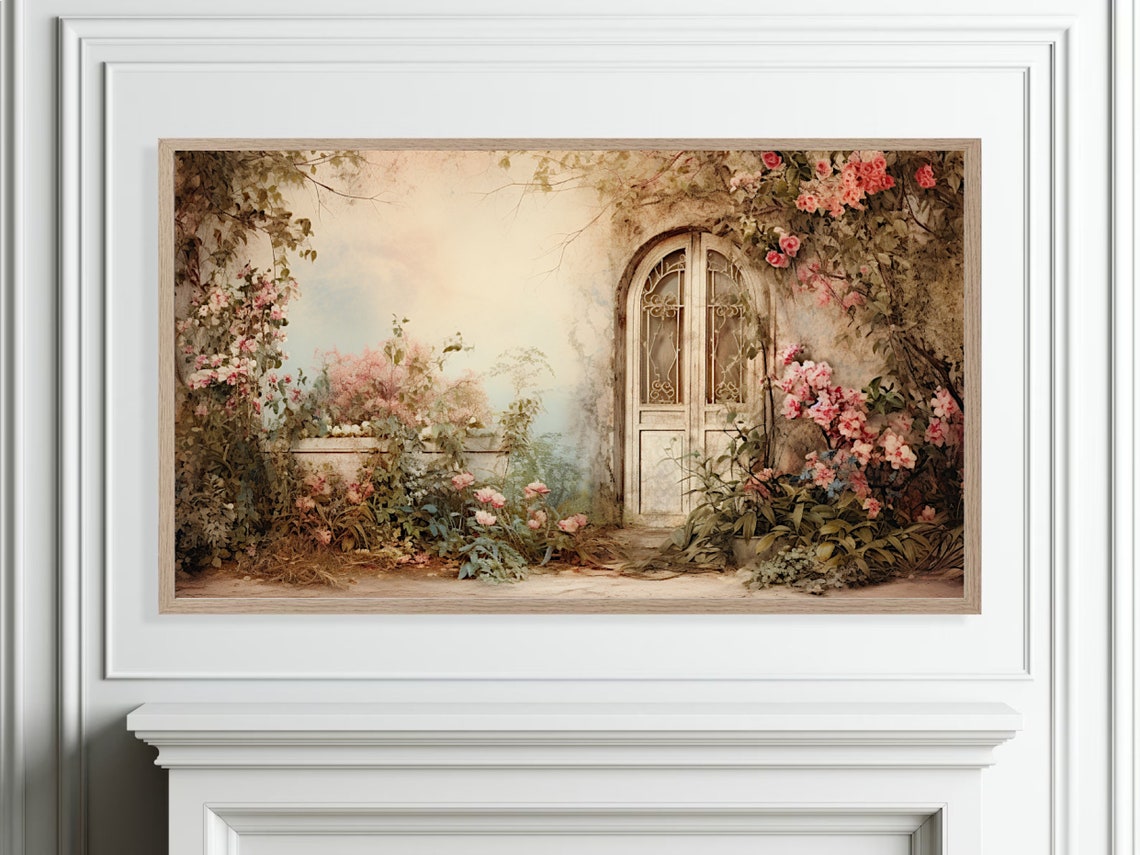 Romantic Garden Doorway Covered In Climbing Pink Roses Poster - Image 5