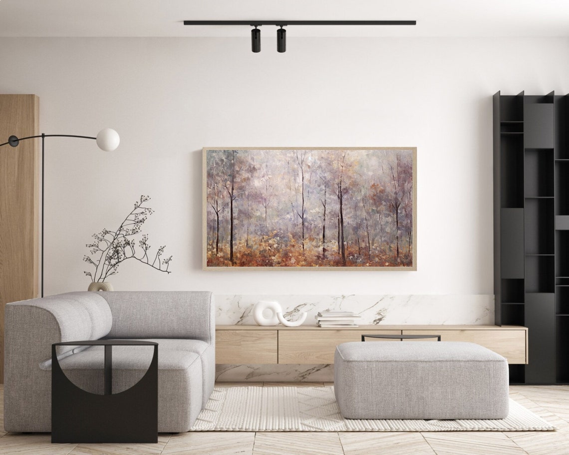 Moody Autumn Forest Of Bare Trees In Rustic Warm Tones Poster - Image 5
