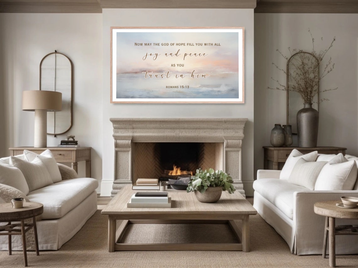 Romans 15 13 Joy and Peace Bible Verse Seascape Scripture Poster - Image 5