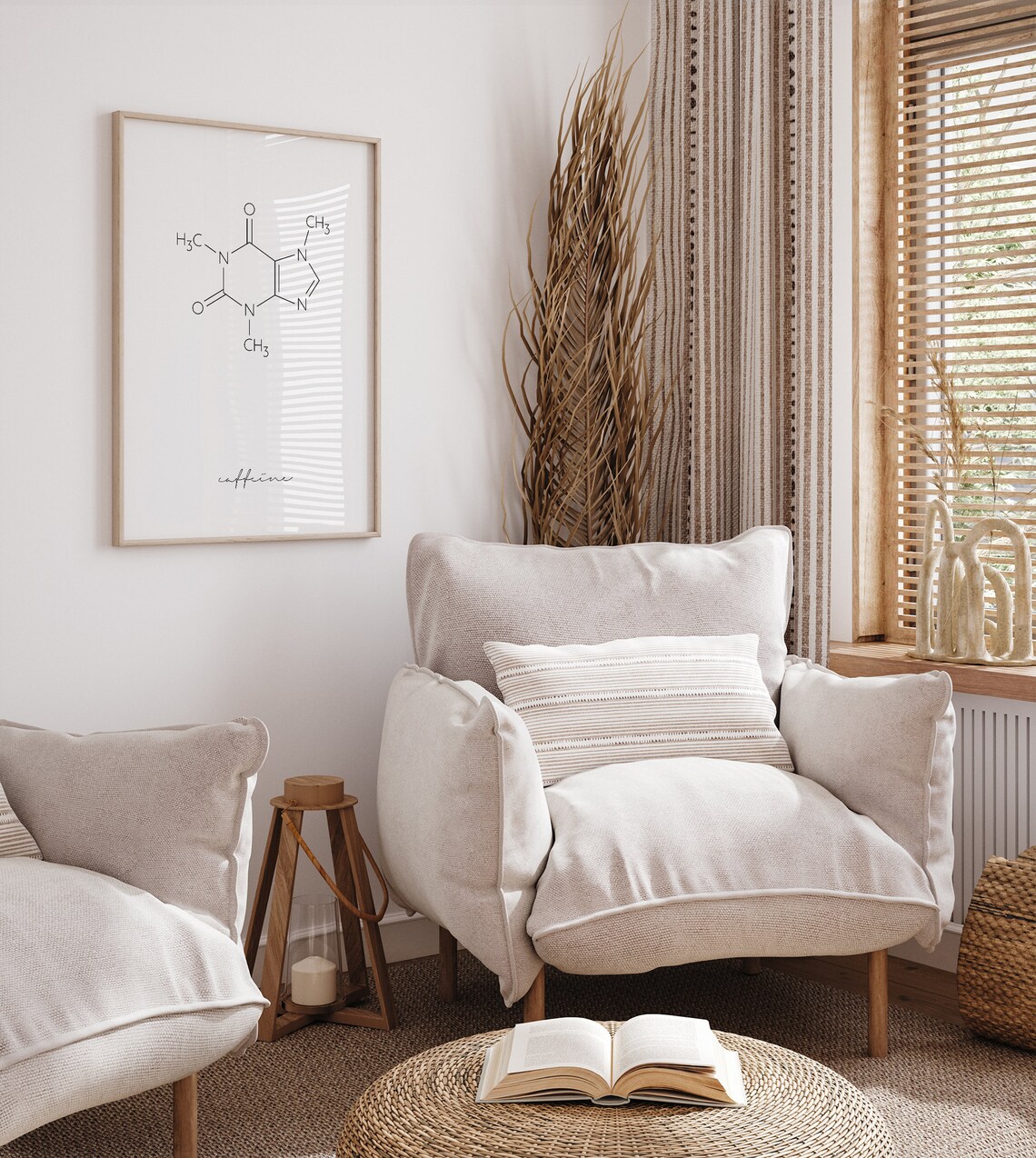 Caffeine Molecule Coffee Chemistry Art Print - Image 2