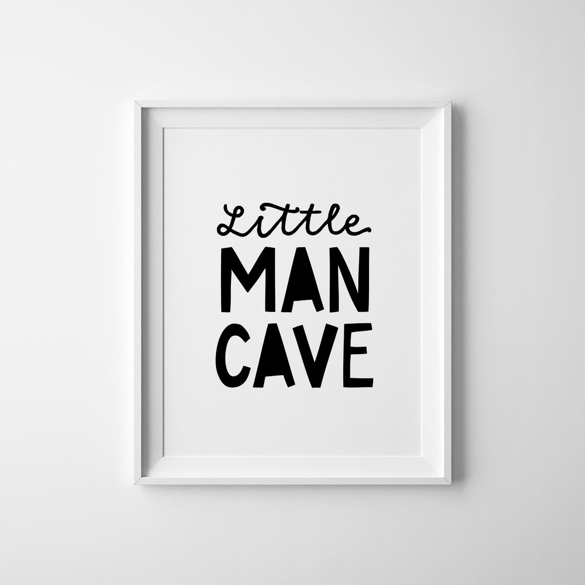 Little Man Cave Kids Room Sign Bold Minimalist Playroom Decor Poster