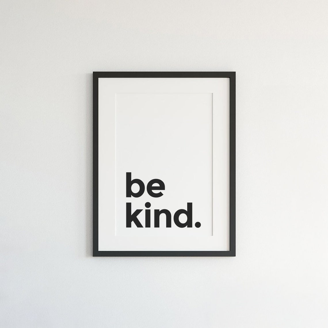 Be Kind Minimalist Black and White Typography Modern Quote Wall Poster - Image 2