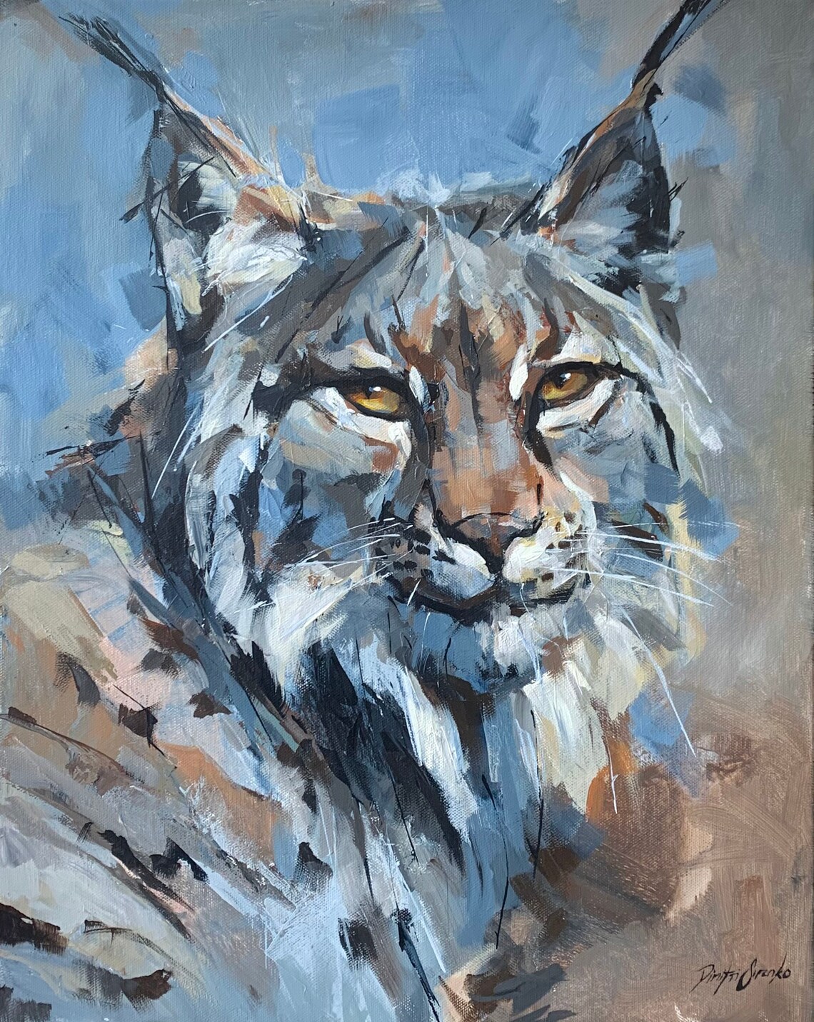 Lynx Portrait Art Print, Wild Animal Wildlife Decor