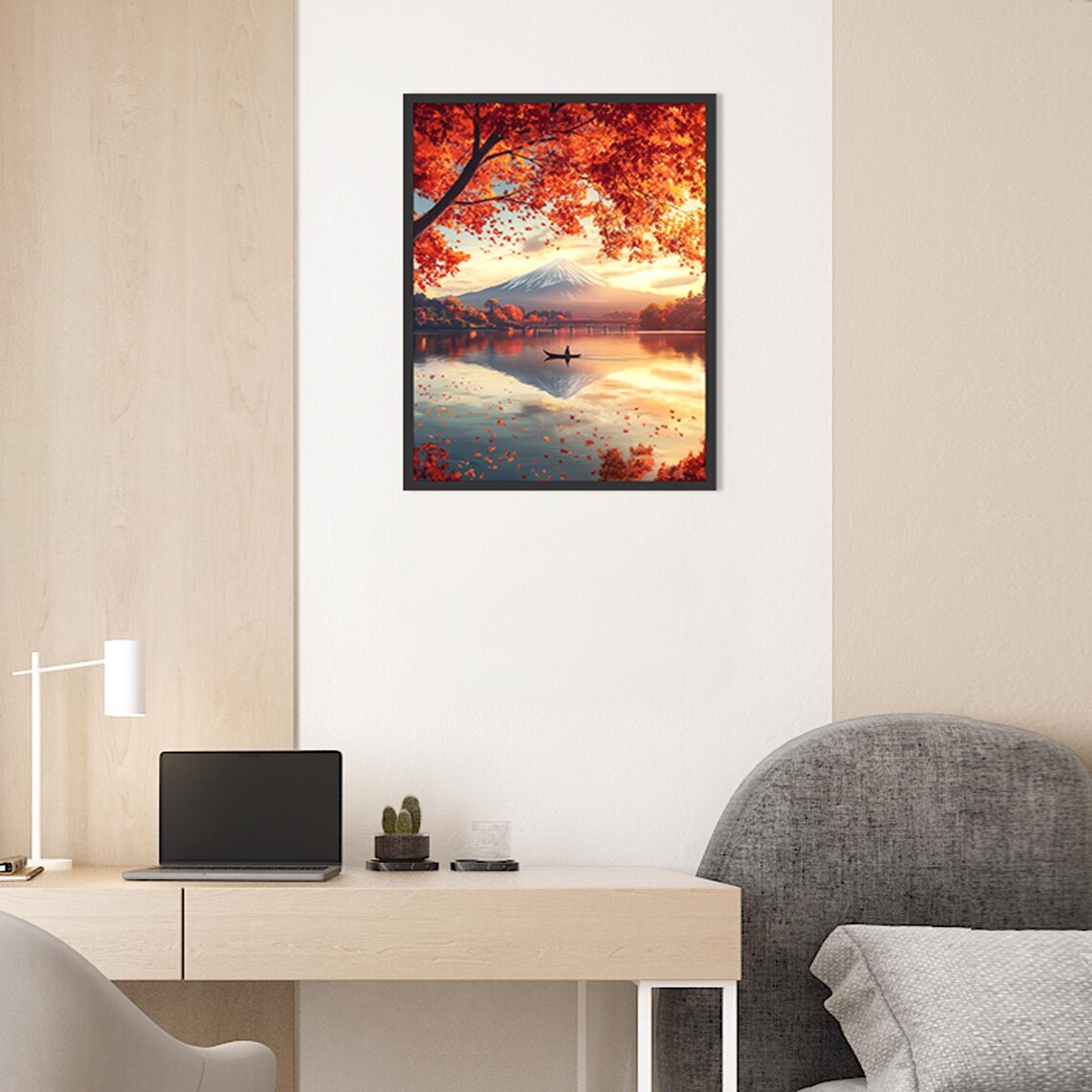 Mount Fuji Japanese Travel Poster, Cherry Blossom - Image 2