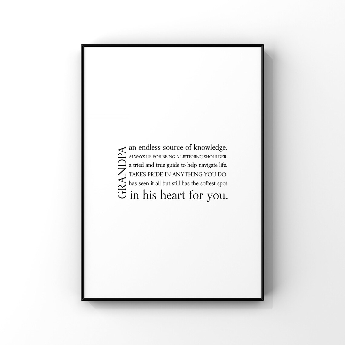 Grandpa Definition Gift Print, Father's Day Quote