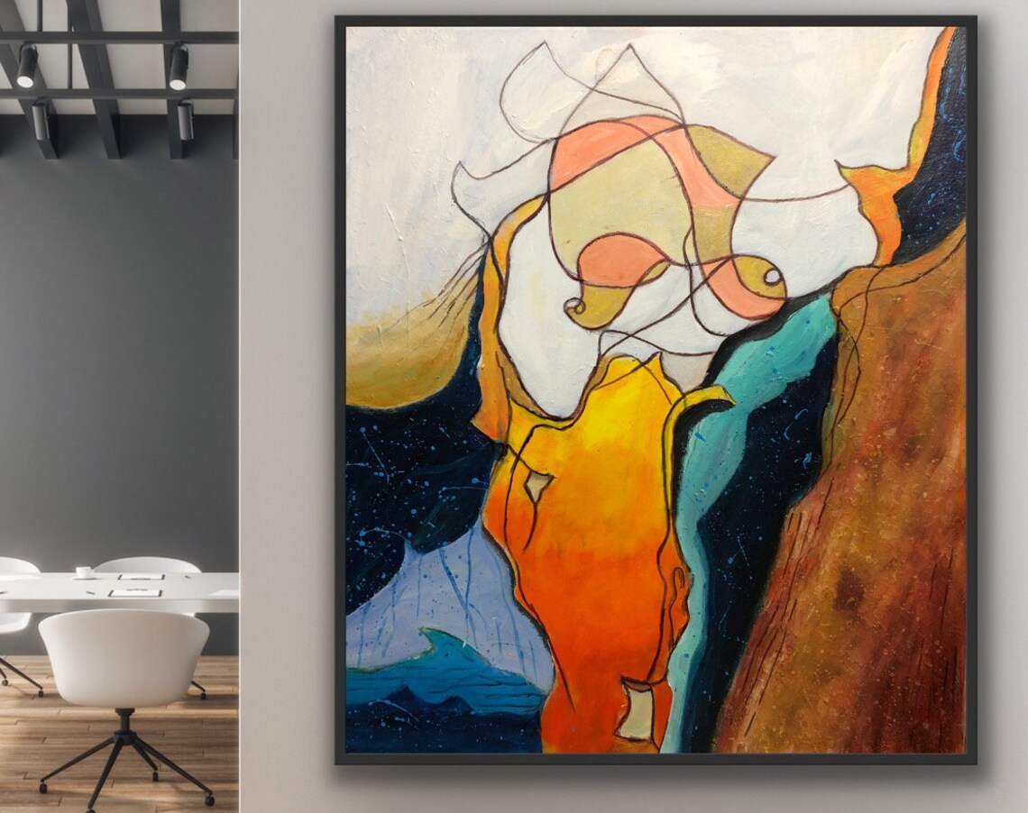 Modern Abstract Painting, Contemporary Art Poster