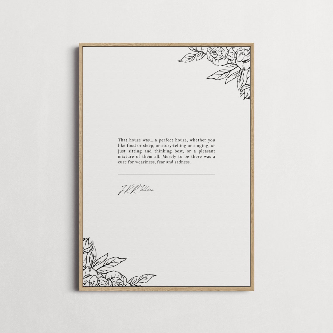 Jrr Tolkien Lotr That House Was A Perfect House Inspiring Quote Print Wall Dcor Gifts For Homes Lord Of The Rings Gift - Image 3
