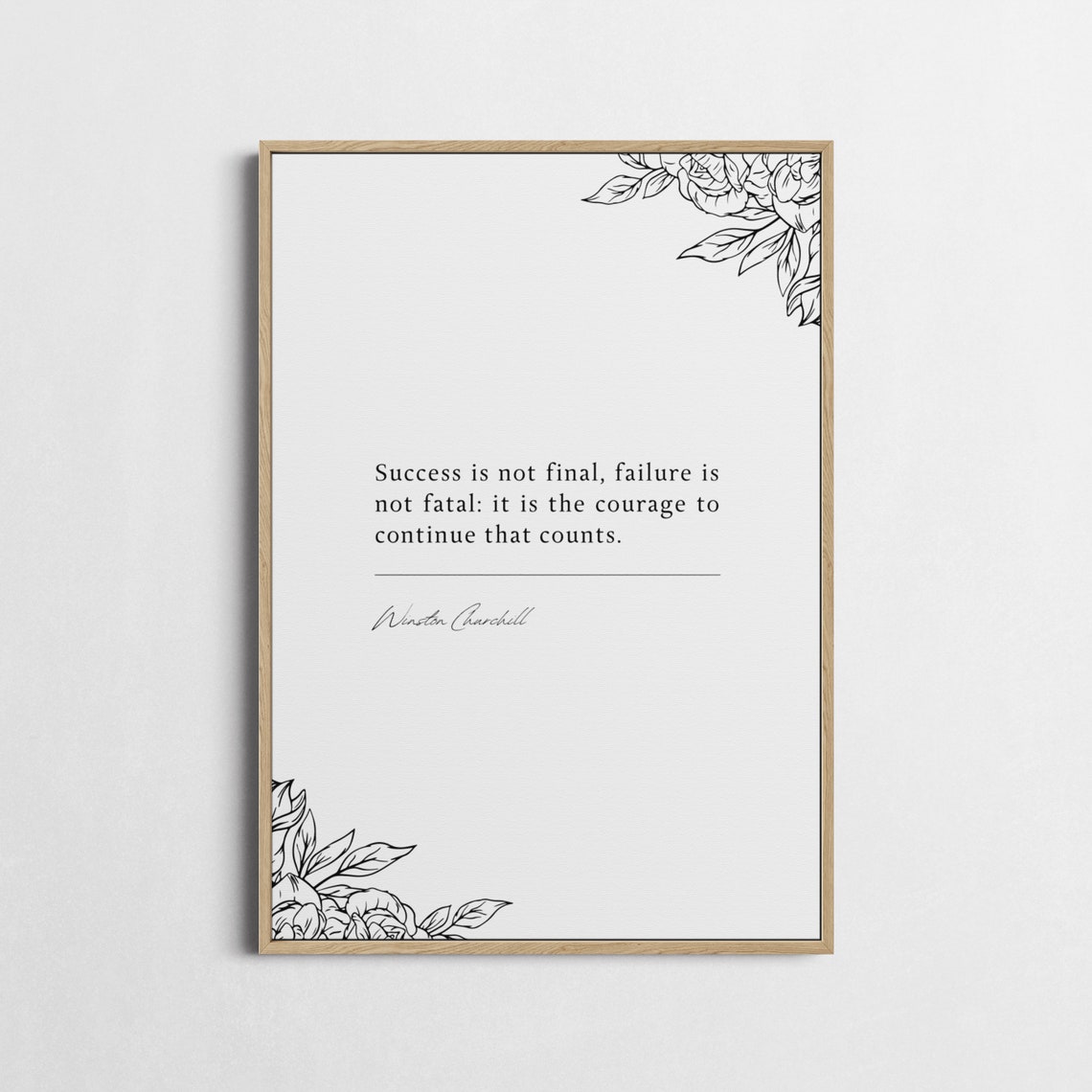 Winston Churchill Success Is Not Final Quote Poster Courage Continue - Image 2