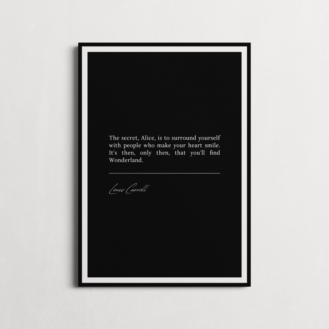 Lewis Carroll Alice In Wonderland Heart Smile Minimalist Quote Print - Image 4