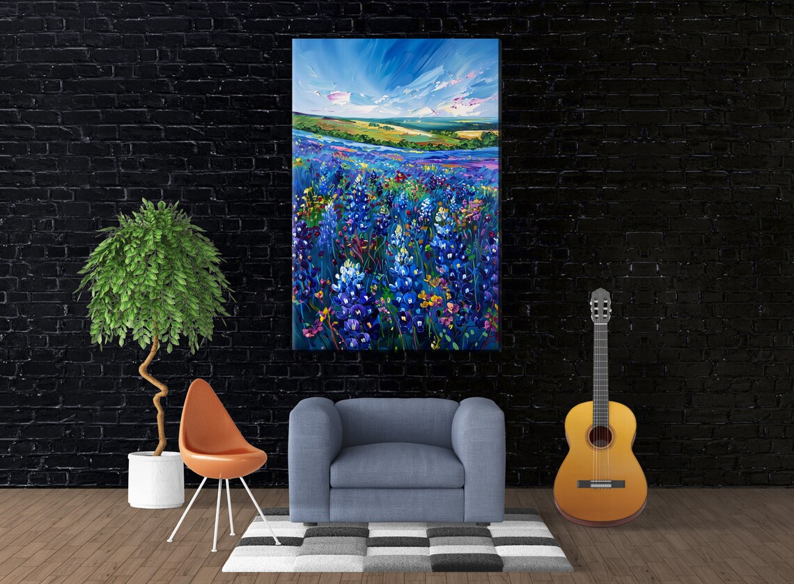 Texas Bluebonnet Field, Hill Country Harmony Travel Poster - Image 2