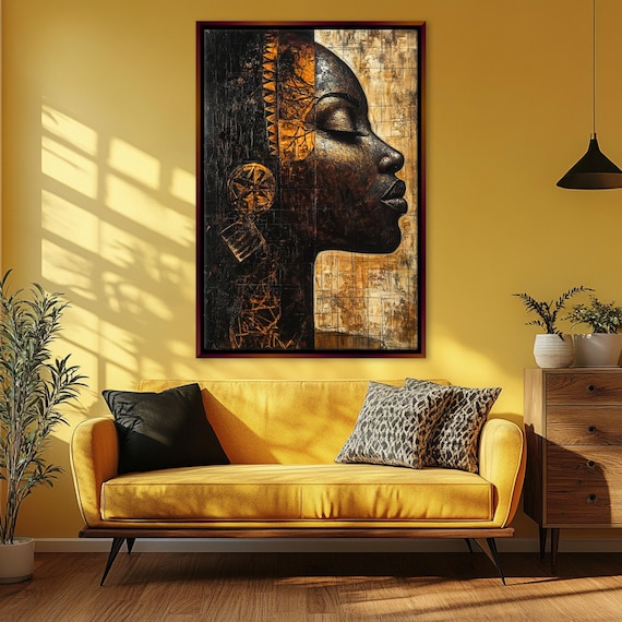 Inspiring African Woman Print Framed Or Unframed Gallery Wrapped Gicle Ready To Hang Extra Large Wall Art