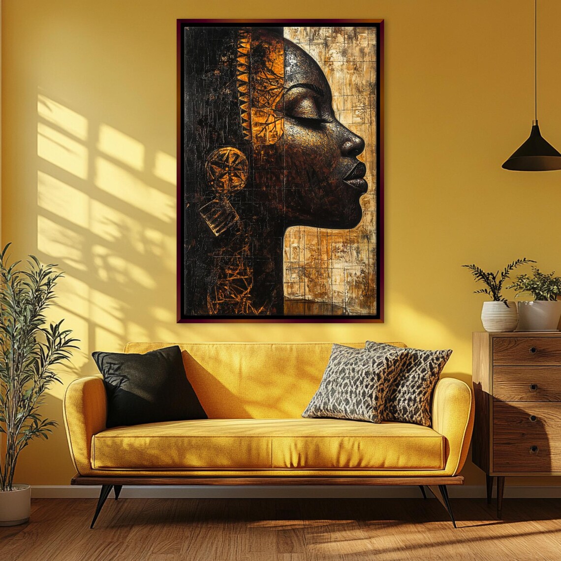 Inspiring African Woman Print Framed Or Unframed Gallery Wrapped Gicle Ready To Hang Extra Large Wall Art