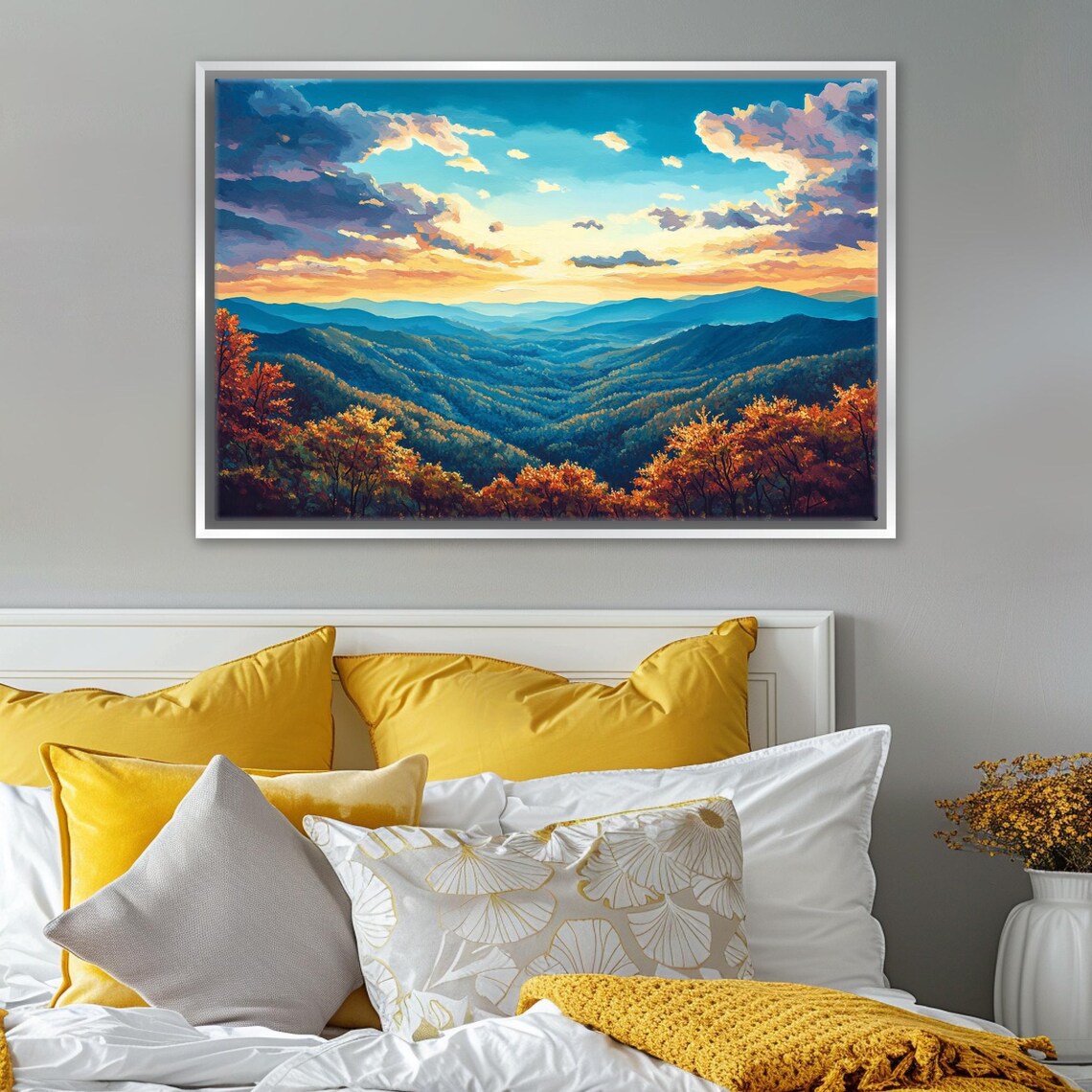 Scenic Blue Ridge Mountain Landscape Print Framed Or Unframed Gallery Wrapped Gicle Ready To Hang Extra Large Wall Art - Image 4