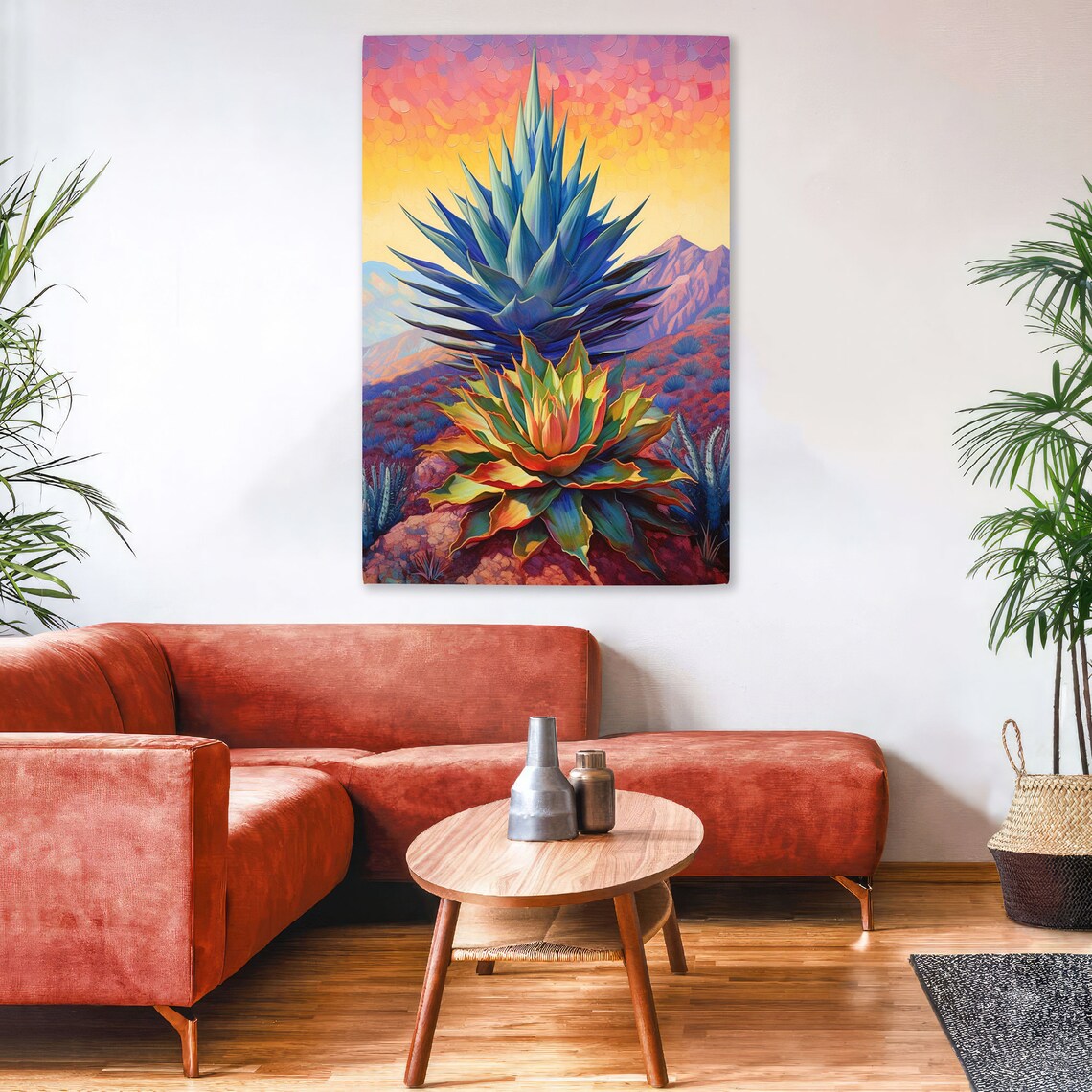 Blue Agave Plant, Modern Southwest Desert Art Print - Image 2