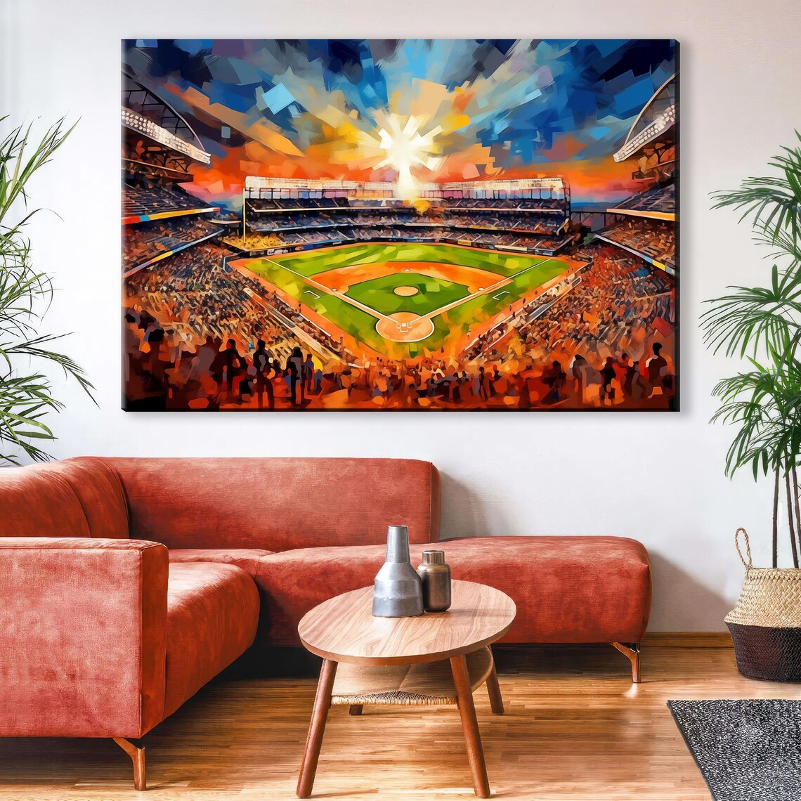 Baseball Stadium Wall Art Print, Mancave Decor - Image 2