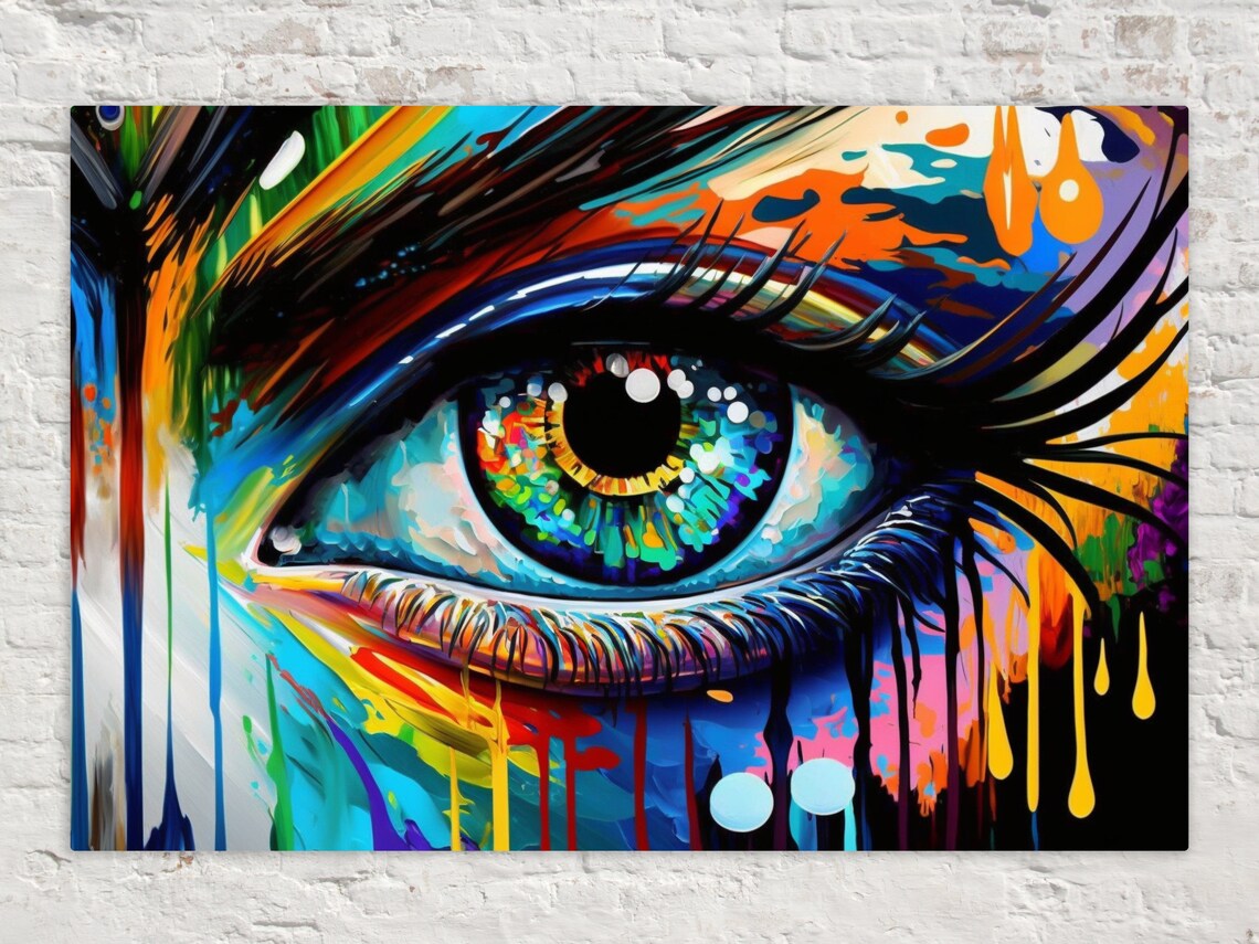 Painted Eye Pop Art Wall Art Print, Drip Trip