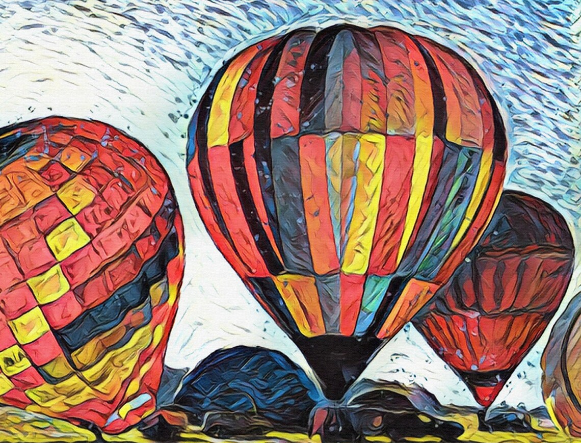 Hot Air Balloons Southwest Impressionist Art Print - Image 2