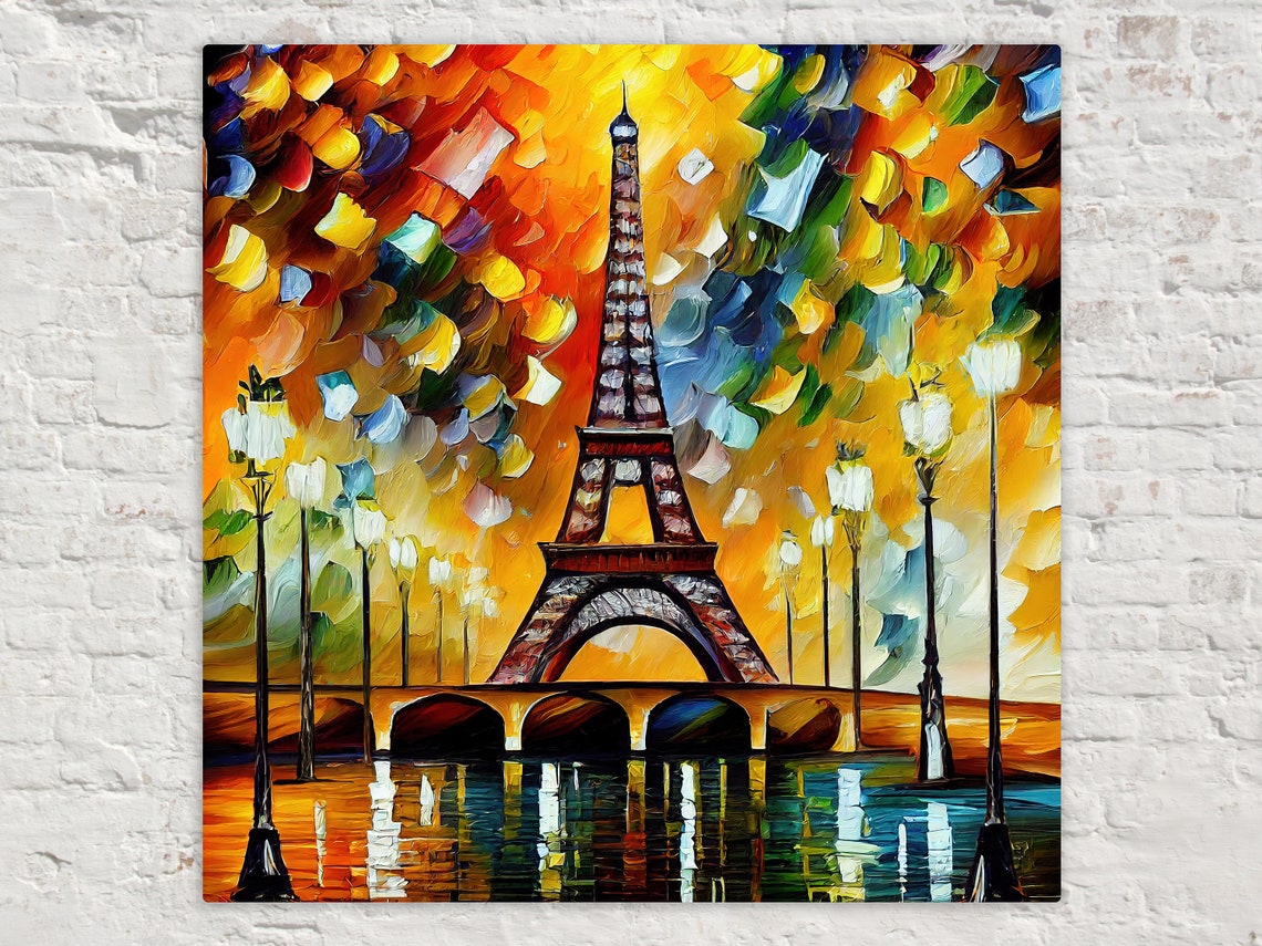 Eiffel Tower Paris Autumn Foliage Romantic Impressionist Day Poster