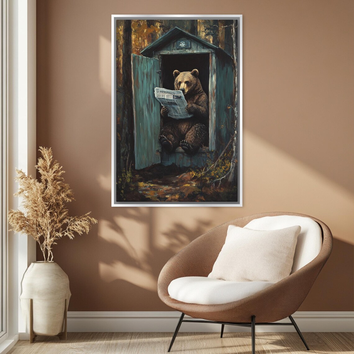 Whimsical Bear Bathroom Humor Art Print For Home - Image 3