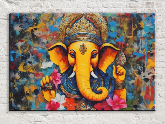 Ganesha Hindu God Art Print, Wisdom And Strength