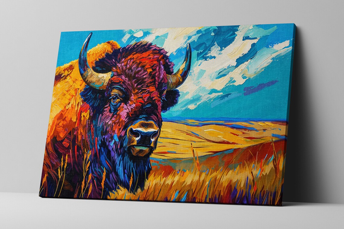 Bison on the Prairie Wildlife Buffalo Art Print - Image 5