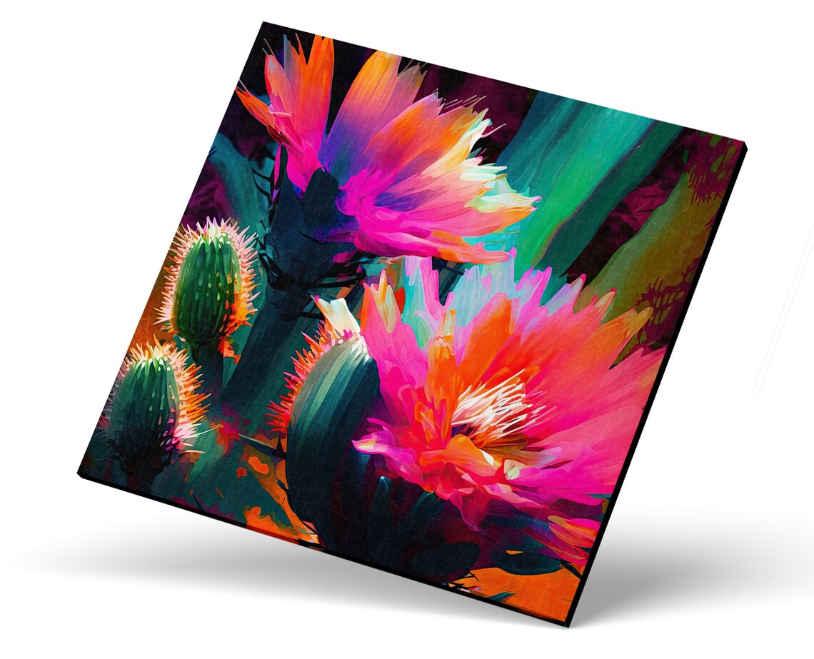 Pink Saguaro Flower Desert Cactus Flower Art Print - Image 3
