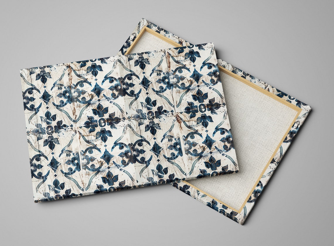 Modern Farmhouse Design Rustic Tile Pattern Wall Art Gicle Print On Gallery Wrapped Artist Available In Extra Large Sizes - Image 4