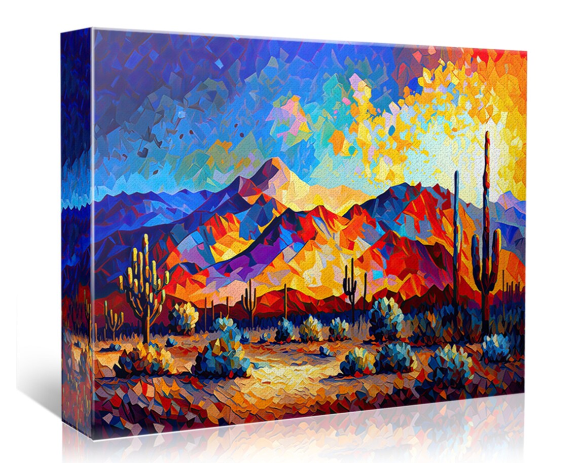 Neon Desert Southwest Landscape, Modern Art Print - Image 4
