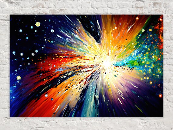 Colorful Cosmic Big Bang Abstract Galaxy Explosion Starburst Art Poster