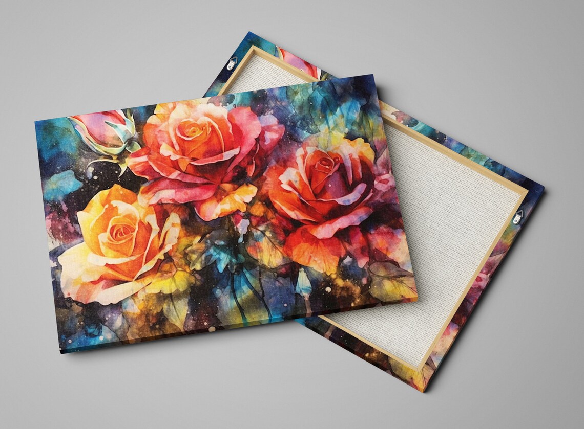 Yellow and Orange Roses, Alcohol Ink Floral Art Print - Image 5