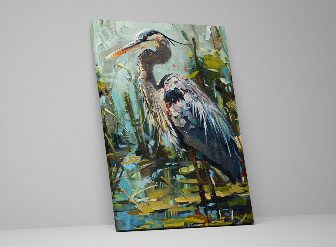 Serenity Blue Heron Riverbank Scene Art Print - Image 5