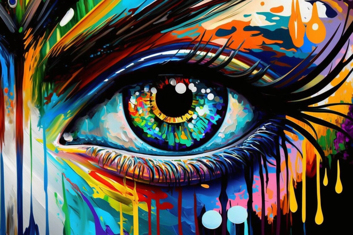 Painted Eye Pop Art Wall Art Print, Drip Trip - Image 5