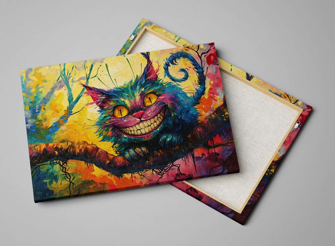 Cheshire Cat On Tree Branch Wonderland Grinning Cat Fantasy Art Wall Poster - Image 5