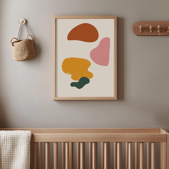 Abstract Bold Shapes Print Modern Minimalist Boho Art Geometric Wall Decor