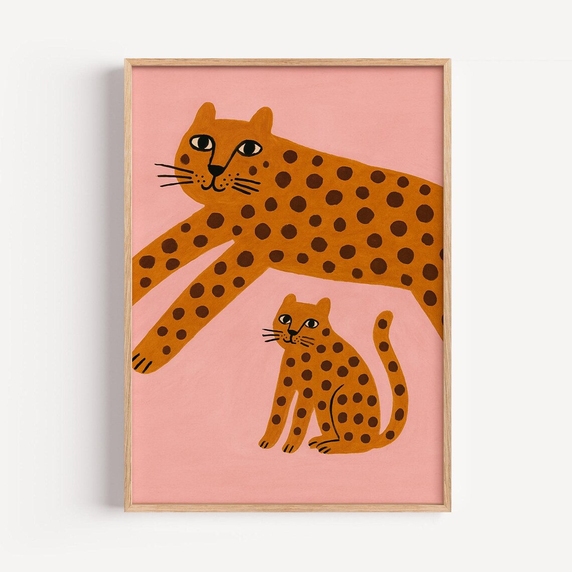 Pink Jungle Leopard Print, Playful Nursery Art Print