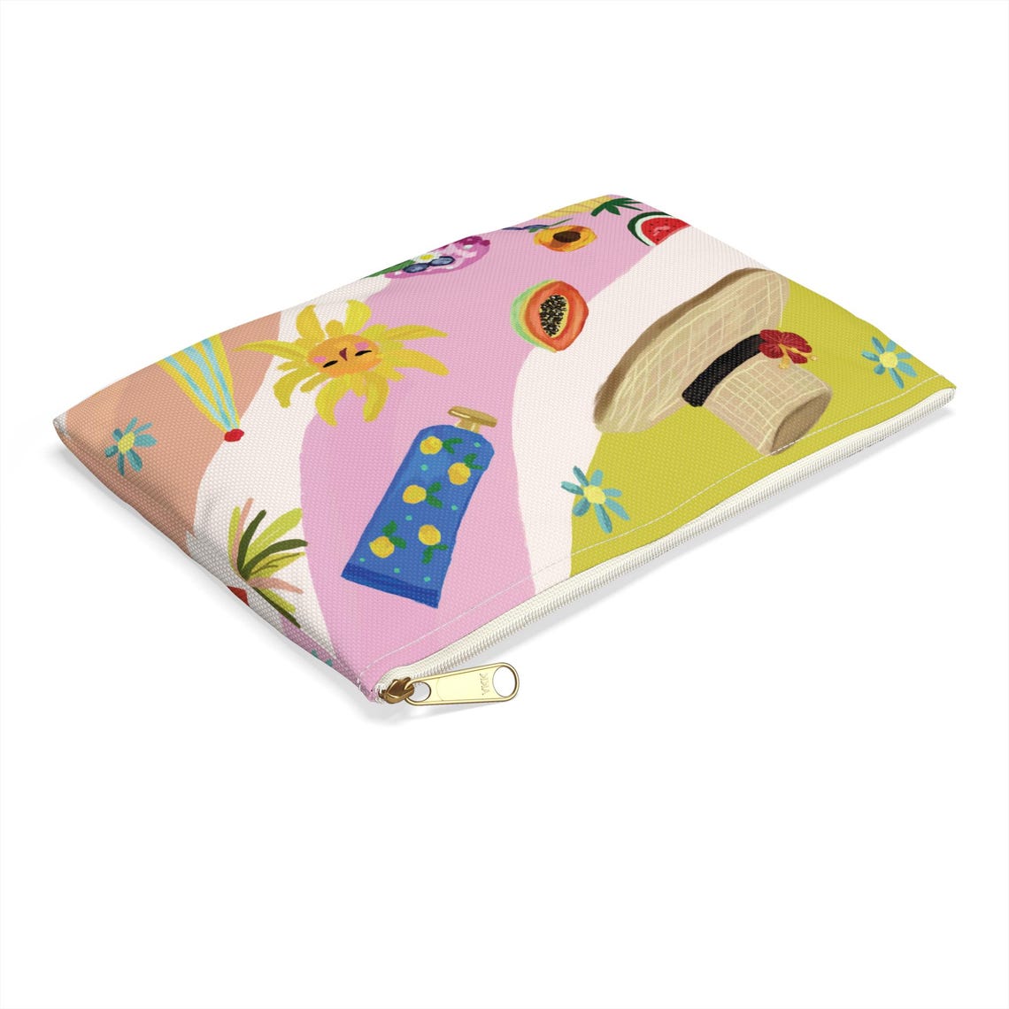 Summer Beach Accessories Cosmetic Bag Pink Pouch Cover Print - Image 4