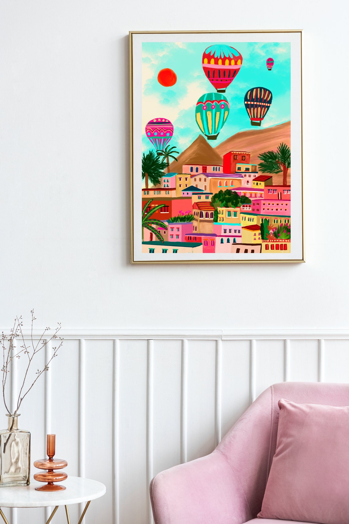 Cappadocia Hot Air Balloons Fairy Chimneys Turkey Travel Art Print - Image 3