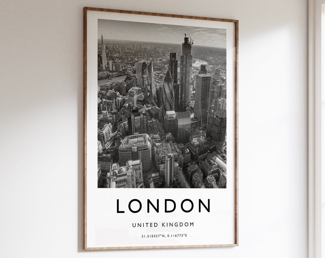 London Travel Print London Travel Poster England Travel Print Travel Art Travel Decor Black And White Photographic Print