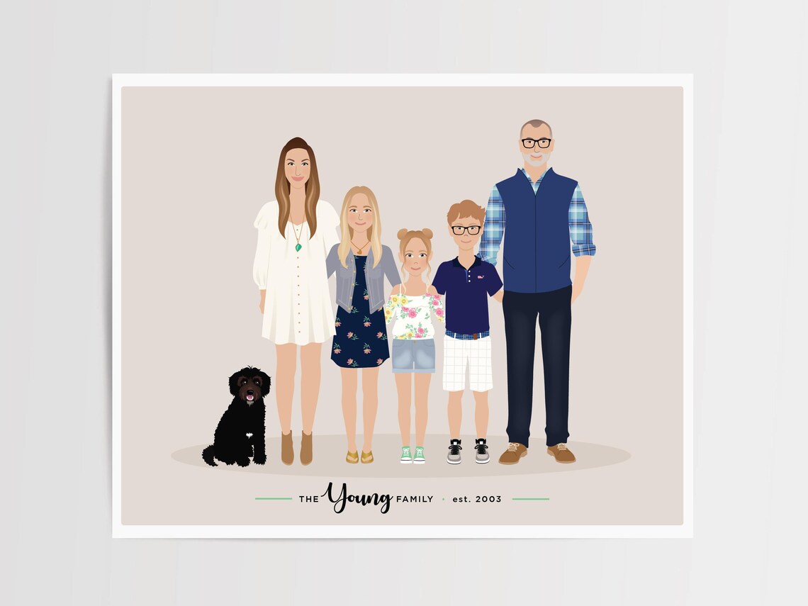 Family Illustration Gift For Her, Mothers Day - Image 2
