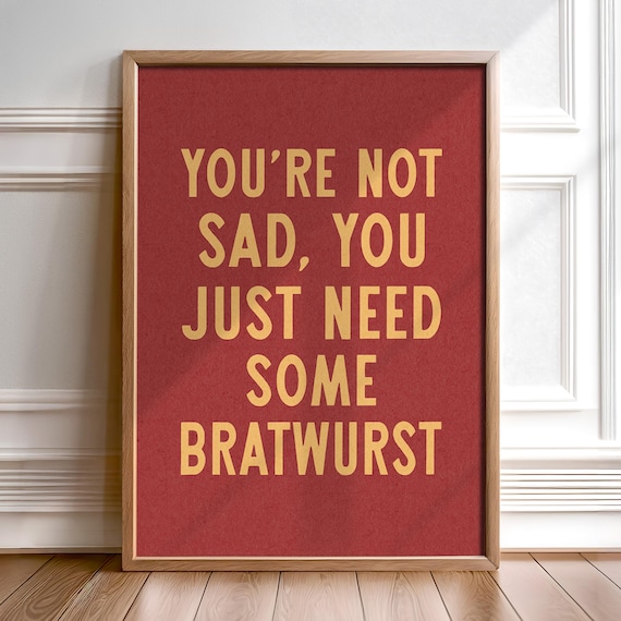 German Food Lover Kitchen Humor Art Print, Bar Decor