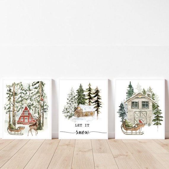Winter Wonderland Vintage Winter Forest Art Print