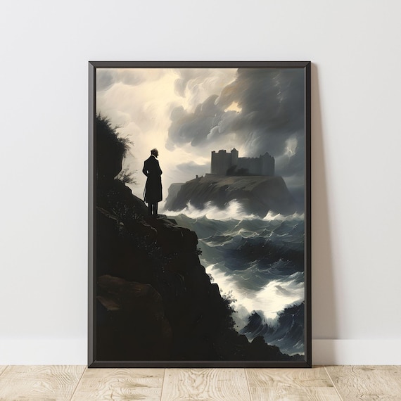 The Count Of Monte Cristo Romantic Silhouette Castle Cliff Art Print