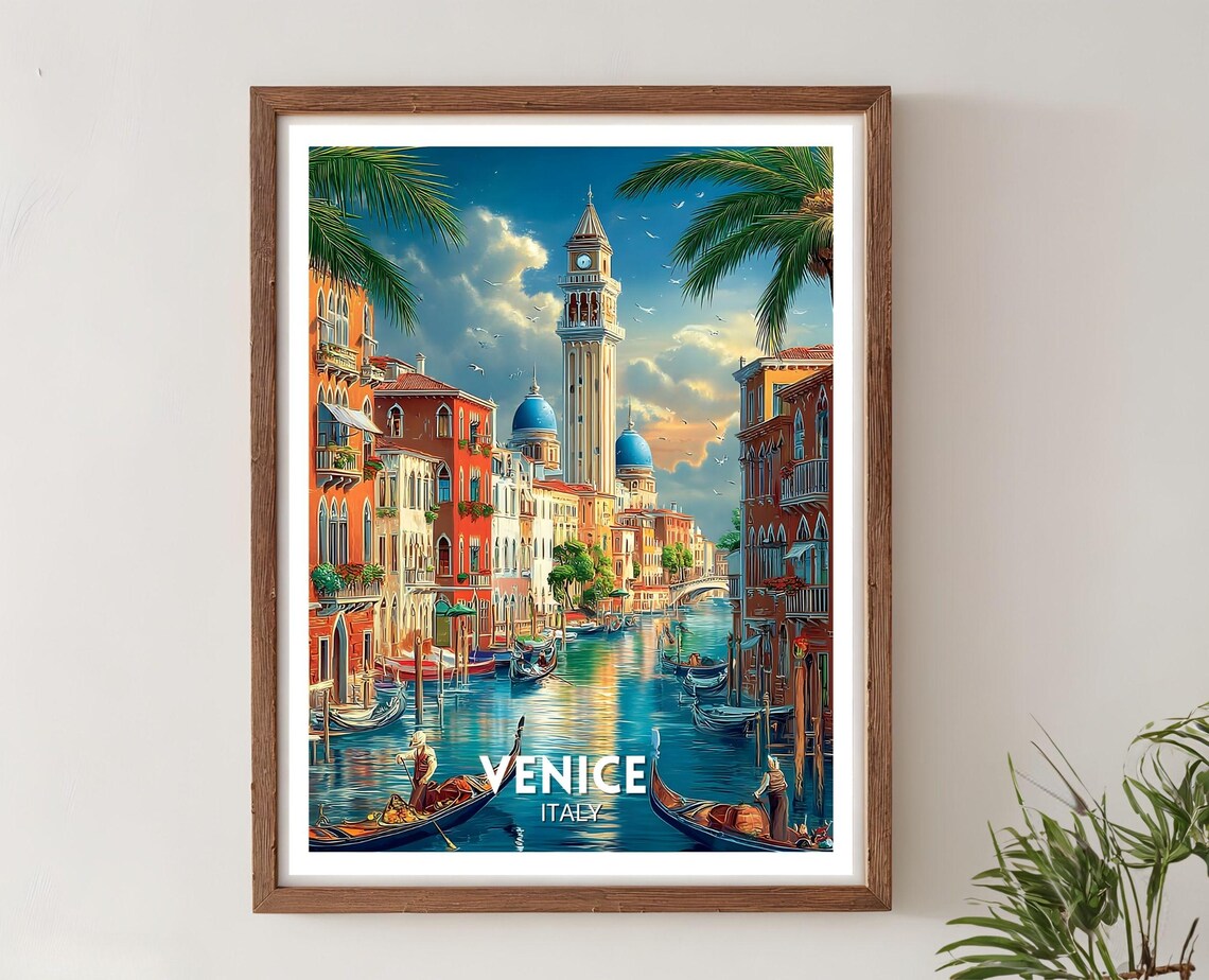 Venice Travel Poster, Italy Cityscape Art Print