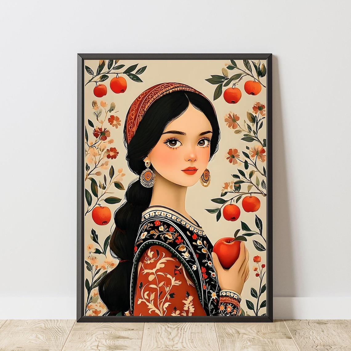 Armenian Woman Traditional Dress Folk Heritage Portrait Art Poster