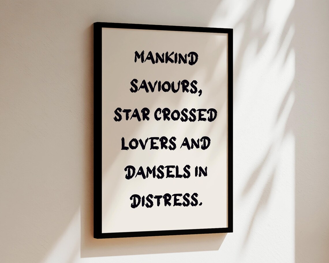 Mankind Saviours Star Crossed Lovers Literary Tropes Humor Wall Art - Image 2
