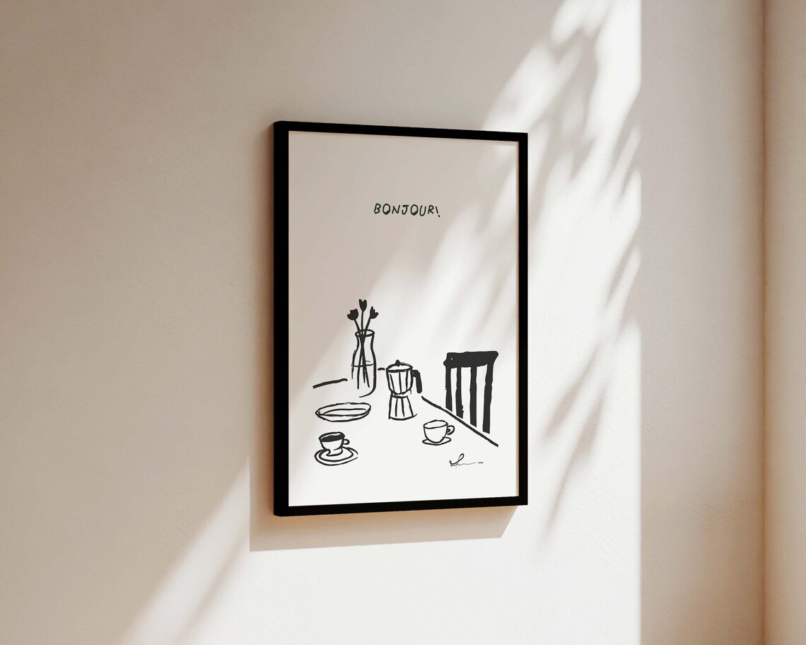 Bonjour Breakfast Kitchen Print, French Kitchen Art - Image 3