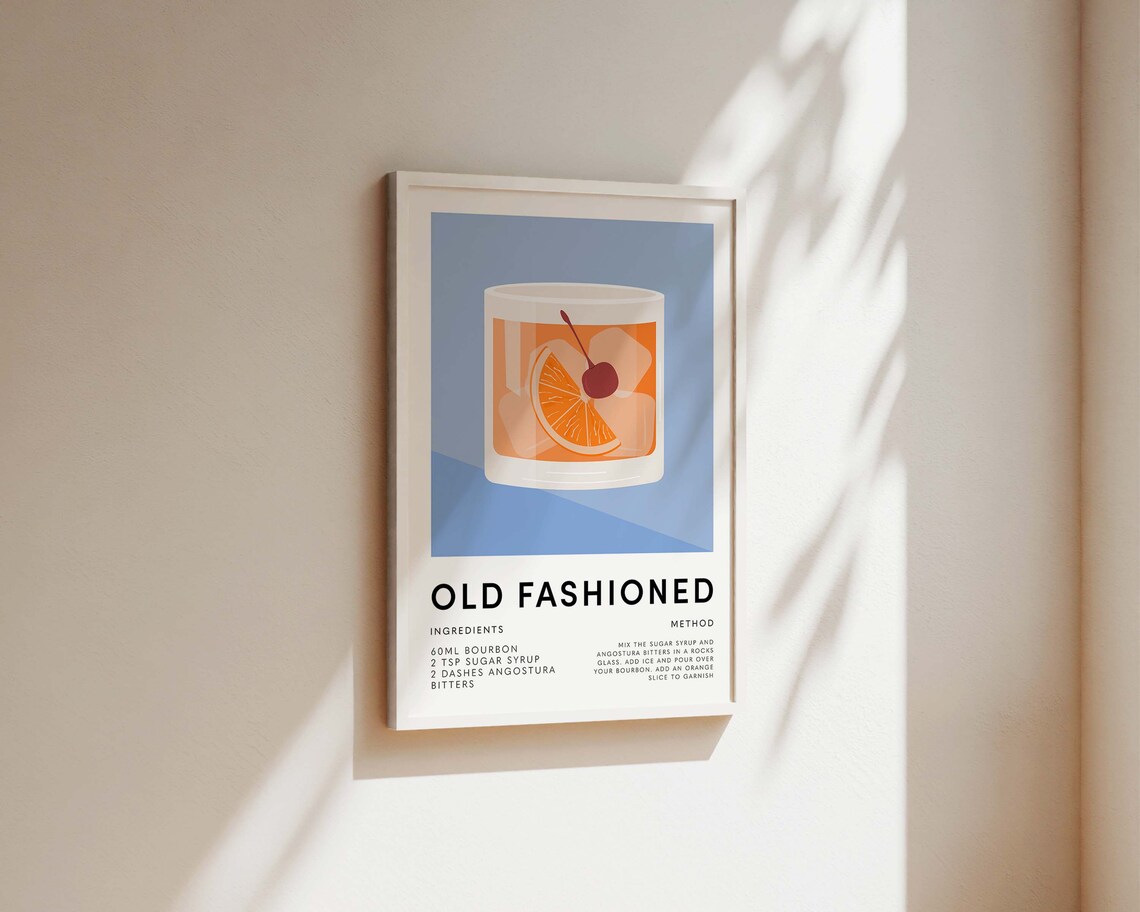Old Fashioned Cocktail Poster, Kitchen Wall Art - Image 2
