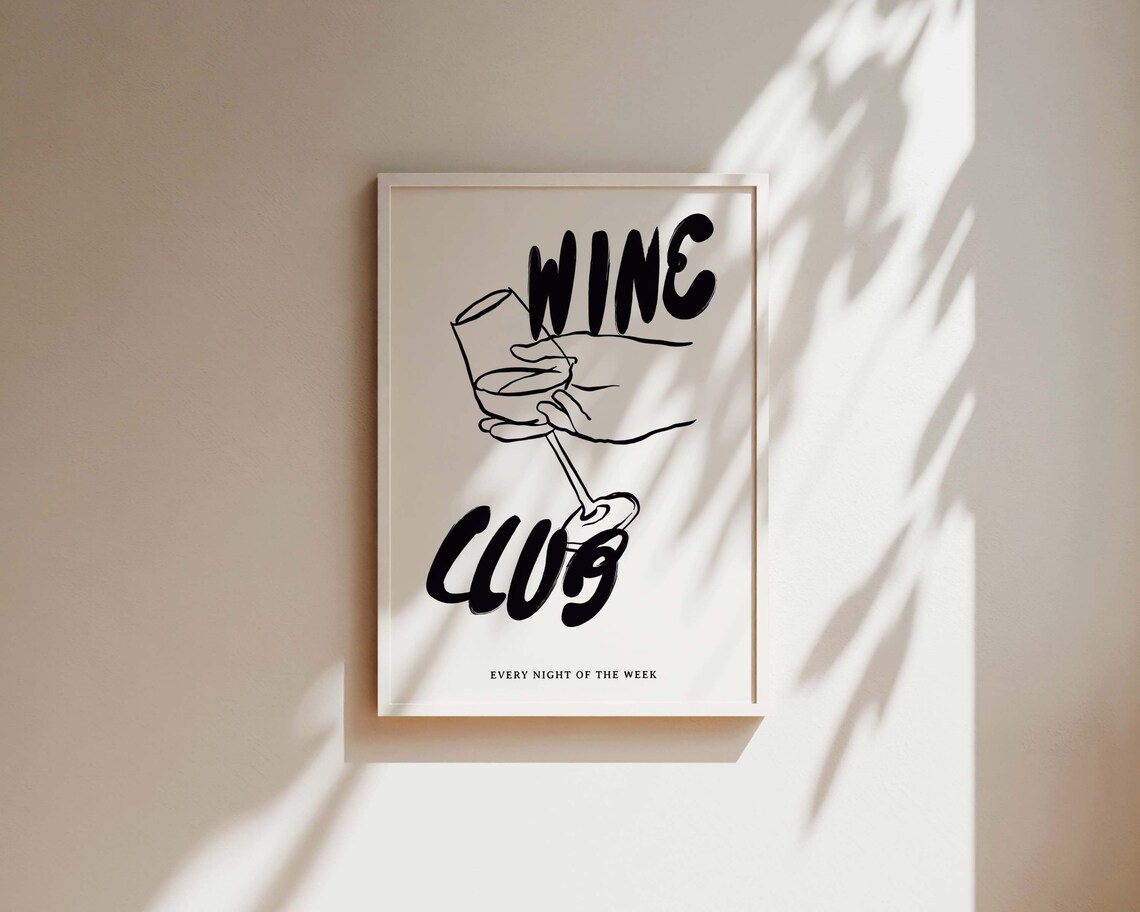 Wine Club Kitchen Poster, Wine Lover Gift - Image 2