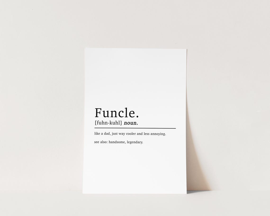 Funcle Definition Print, Funny Uncle Gift Poster - Image 3