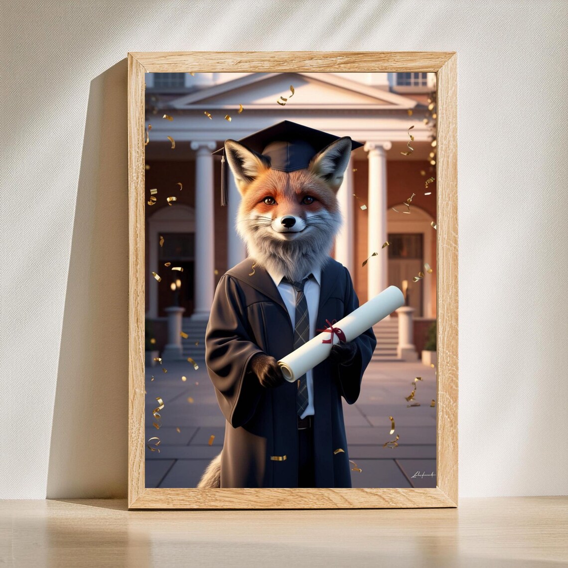 Class Of 2025 Fox Graduation Gift, Funny Art Print
